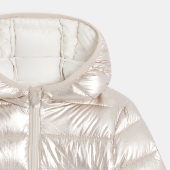 سُترة منفوخة ومبطنة، مع غطاء للرأس، باللون القزحي للفتيات